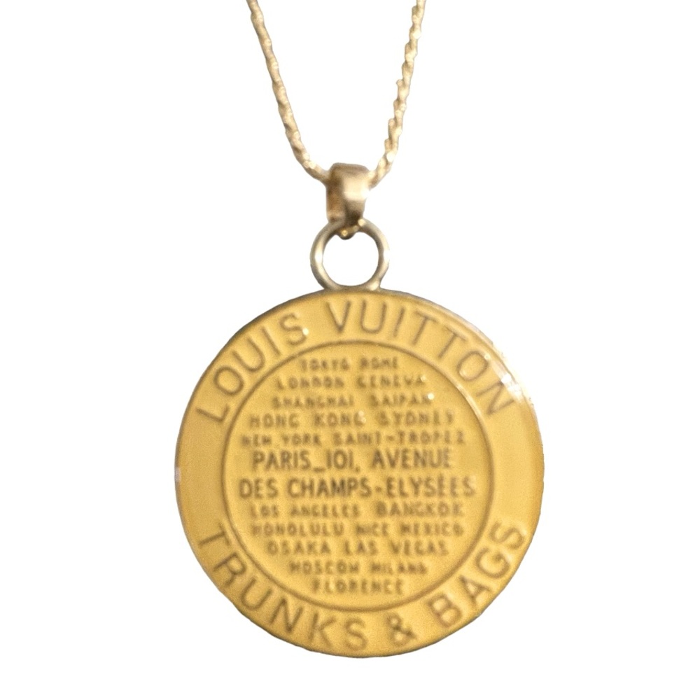 Authentic Louis Vuitton Yellow Trucks & Bags Charm Necklace